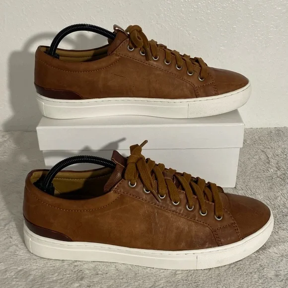 Johnston & Murphy Banks Lace to Toe Leather Sneakers Men’s Size 9.5M Brown - Picture 3 of 9